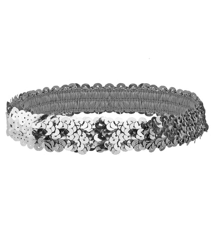 Widmann SRL Zilveren Charleston hoofdband pailletten