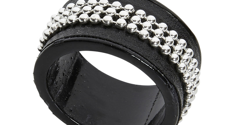 Widmann SRL Zwarte ring met steentjes